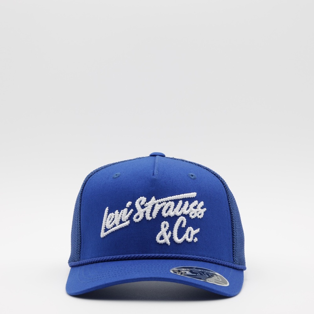 Levi's Men's‎ Adjustable Embroidered Flex Fit Trucker Cap Blue One Size